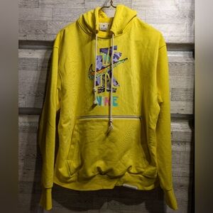 Nike Yellow Crewneck Hoodie with Colorful Graphic